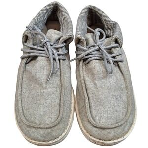 Hey Dude Wendy Loafers Shoes Women Gray Plaid Lined Slip On Casual Size 10